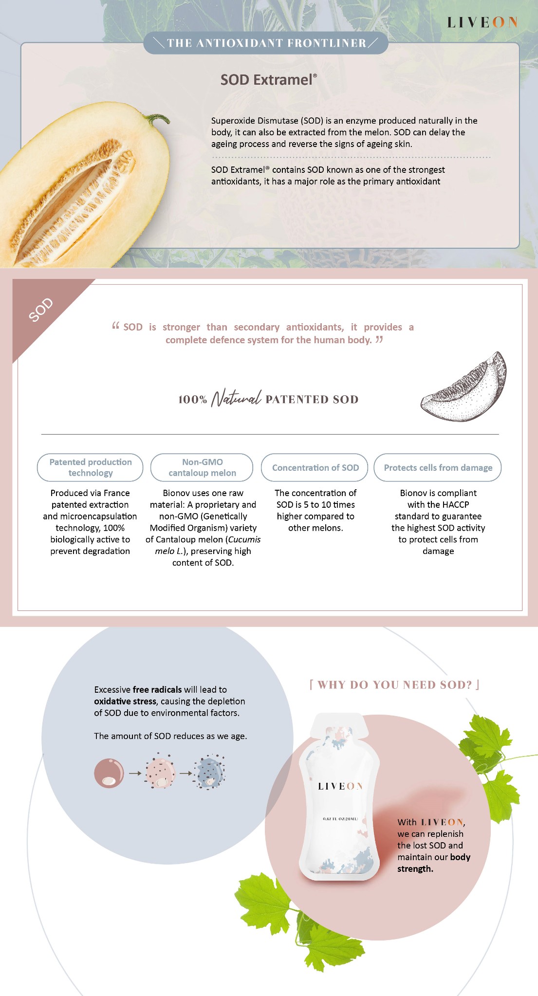 LIVEON Australia | New Zealand - SOD extramel free radicals oxidative stress 